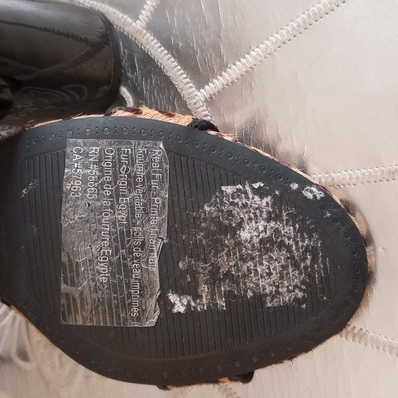 Nordstrom 1901 Ellery Leopard Genuine Calf Hair Sandal, Size 7 - Picture 6 of 7